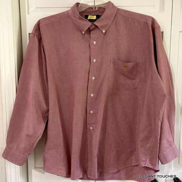 Ralph Lauren Red Button Down Shirt XL Long Sleeve Green Label Gold Crest Logo - Picture 3 of 9